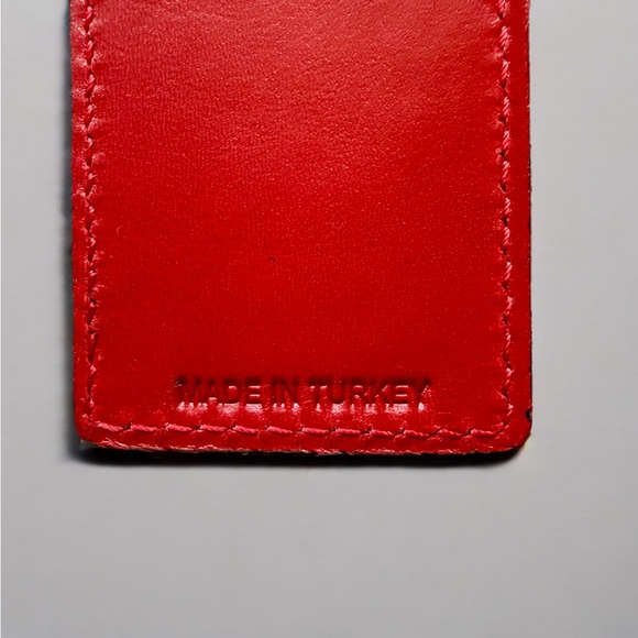 Vintage Coach Black Red Photo Frame Holder Leather Bookmark - Picture 6 of 6